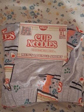 ISSI Men's Lounge Shorts Set - Yellow and Light Gray Noodle Prints
